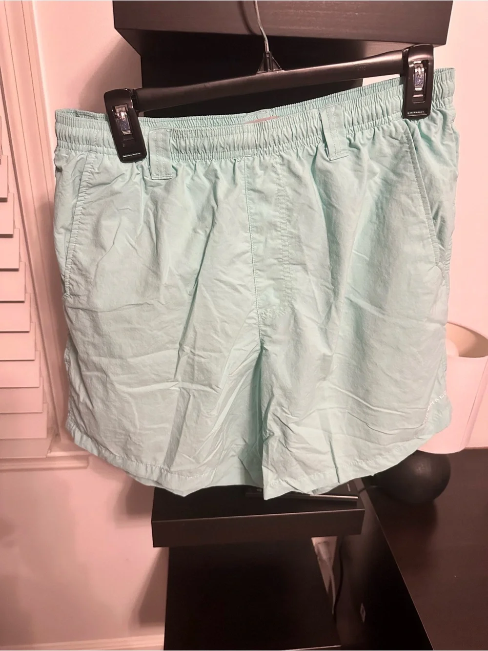 Men's Mint Green Swim Trunks with Elastic Waist